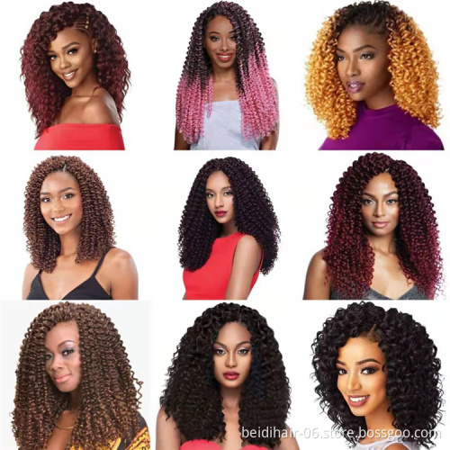 Wholesale Curly Crochet Braiding Hair Water Wave Pre stretched Hair Braid Synthetic Hair Extension